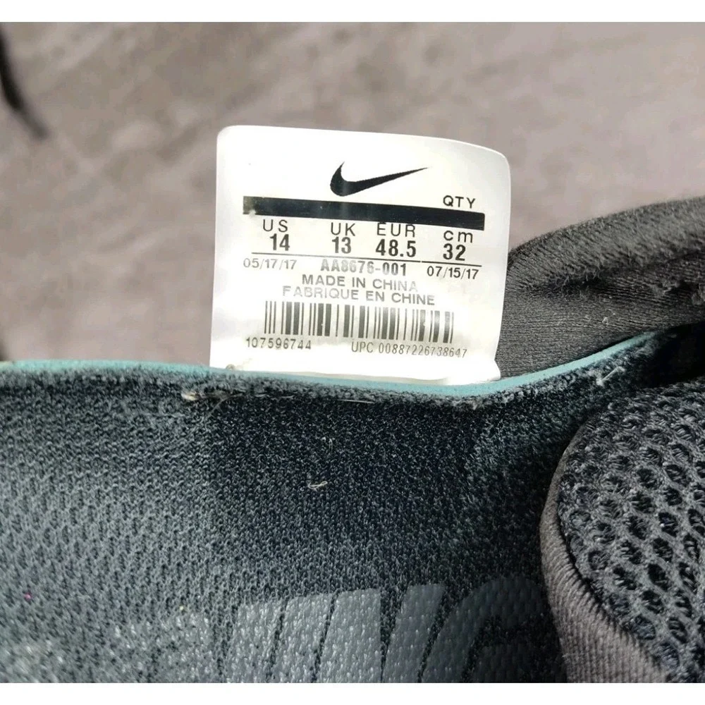 Nike Lunarglide 8 Men's Black White Athletic‎ Running Shoes Size 14 AA8676-001